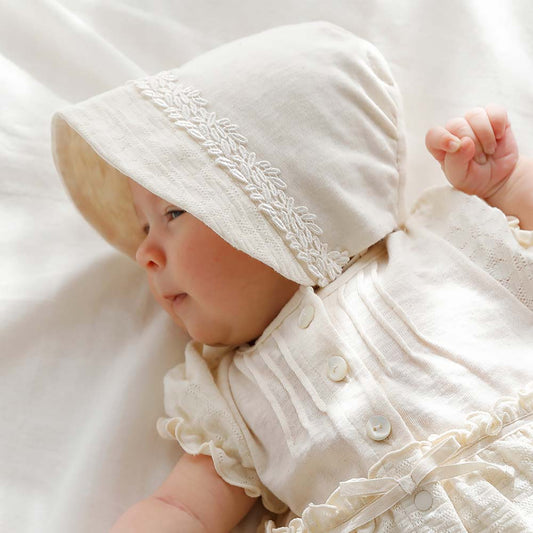 flower ジャガードボンネット アイボリー