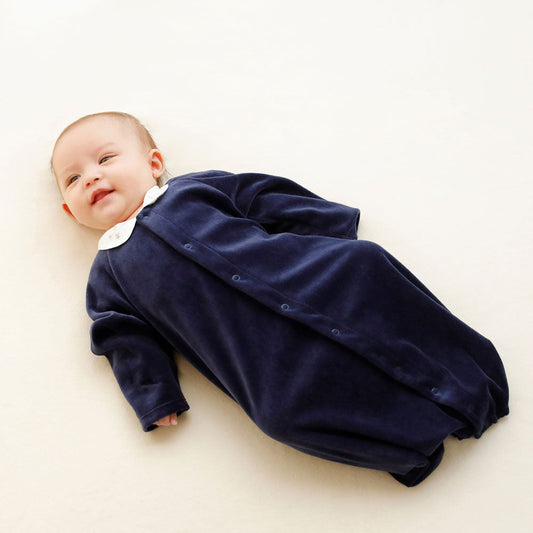 star刺繍襟ベロア 2wayドレス ネイビー 50-70cm / ツーウェイオール