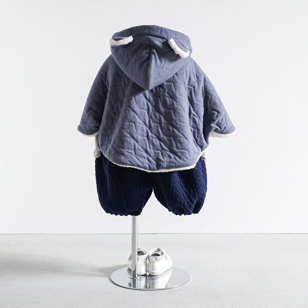 starキルト 耳つきマント ブルー 新生児~100cm