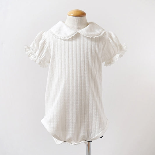 レーシーニット半袖ボディ ホワイト 70cm・80cm