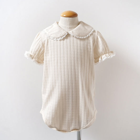 レーシーニット半袖ボディ クリーム 70cm・80cm