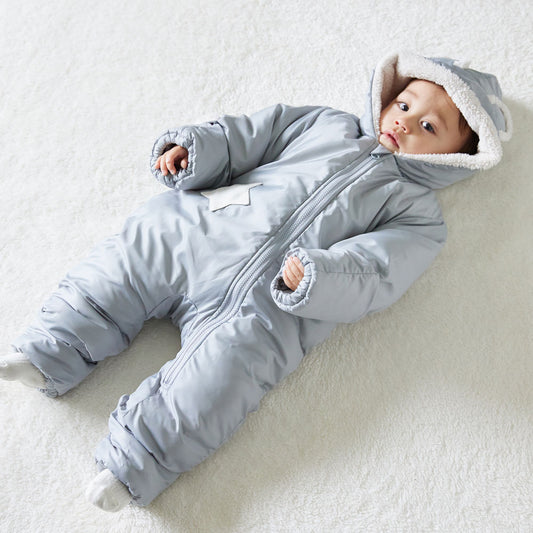 おくるみジャンプスーツ ブルーグレー 70-80cm・80-90cm