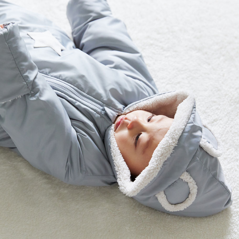 おくるみジャンプスーツ ピンクベージュ 70-80cm・80-90cm