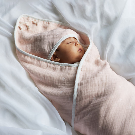 シェルピンク コットンテンセル アフガンにもなるベビーケット