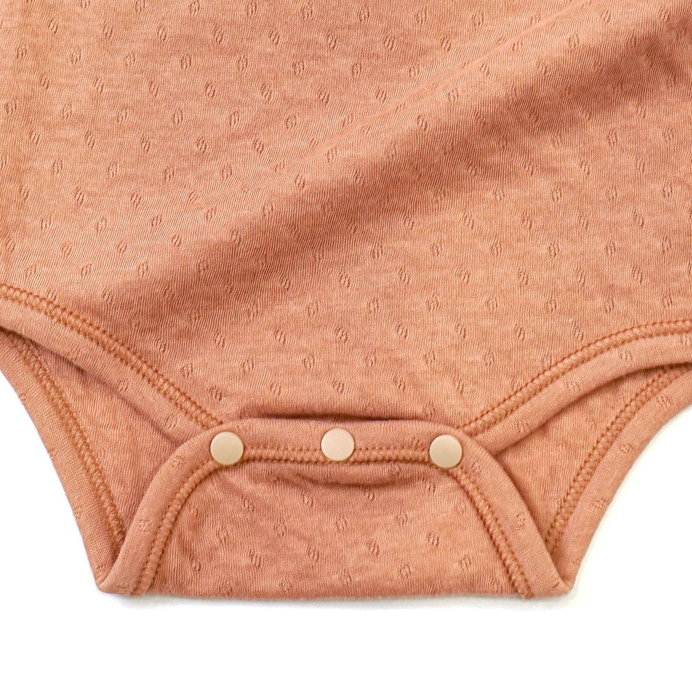 長袖ボディ オーガニックコットン テラコッタ 70cm・80cm