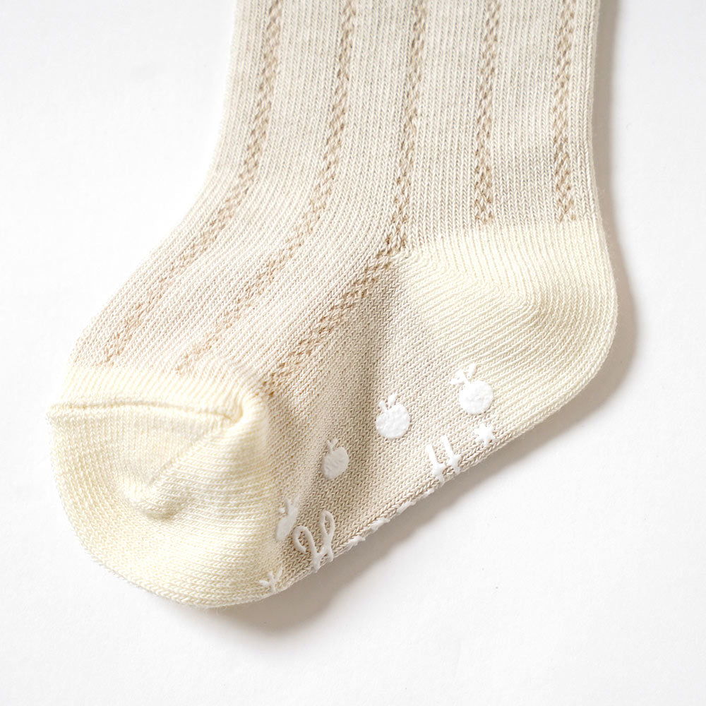 オーガニックコットン ハイソックス アイボリー