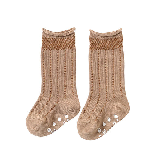 オーガニックコットン ハイソックス ブラウン