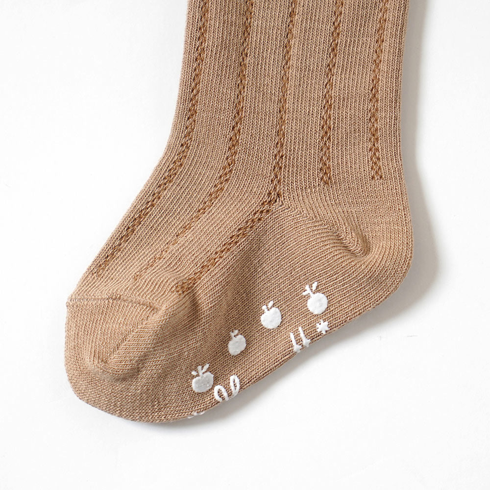 オーガニックコットン ハイソックス ブラウン