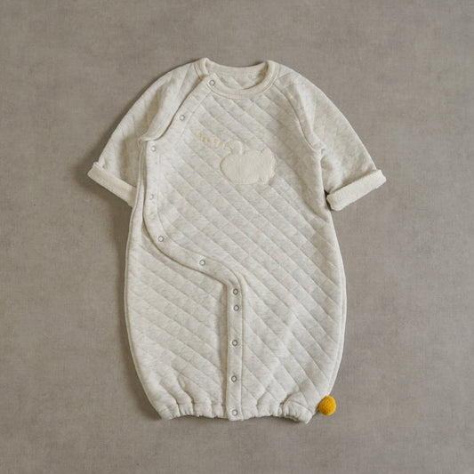 Birdアップリケ キルト2wayドレス エクリュ 50-70cm / ツーウェイオール