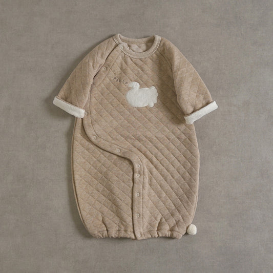 Birdアップリケ キルト2wayドレス モカ 50-70cm / ツーウェイオール