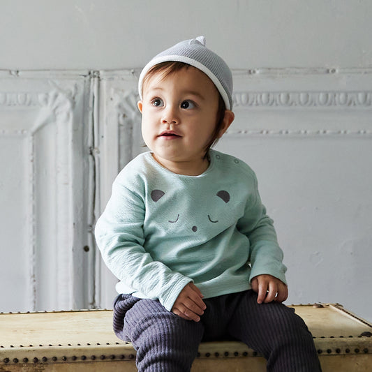 くまさん長袖Tシャツ ミント 80cm・90cm・100cm