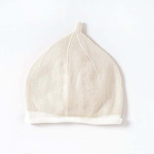 フェザーコットン ベビー帽 ミルク S・M