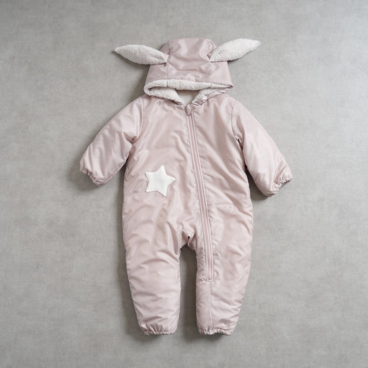 おくるみジャンプスーツ ピンクベージュ 70-80cm・80-90cm