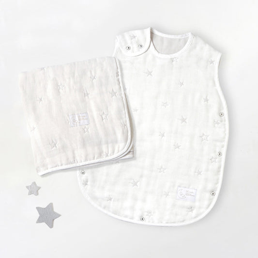 スリーパー・ケット ギフト2点セット シルバー/ 出産祝い / 名入れ刺繍可