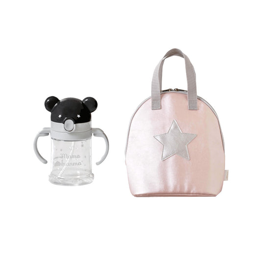 mamamanma(マママンマ) ストローマグ・ドリンクポーチ 2点セット ピンク