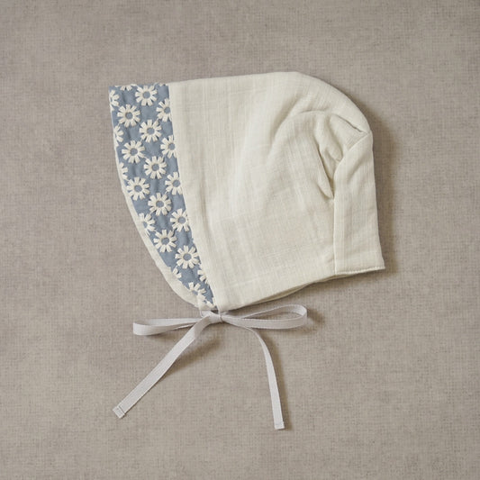 flower刺繍ボンネット ライトグレー42-44cm