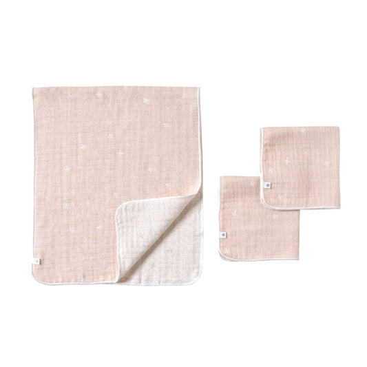 シェルピンク 沐浴ガーゼ・ハンカチセット コットンテンセル