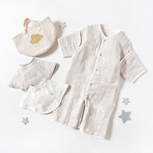 帆布BAGギフト 6wayスリーパー・2wayビブ グレー / 出産祝い / 名入れ刺繍可