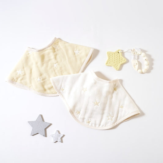 2wayビブ・歯がため ギフトセット イエロー / 出産祝い 名入れ刺繍可