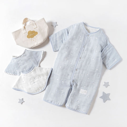 帆布BAGギフト 6wayスリーパー・2wayビブ ブルー / 出産祝い / 名入れ刺繍可