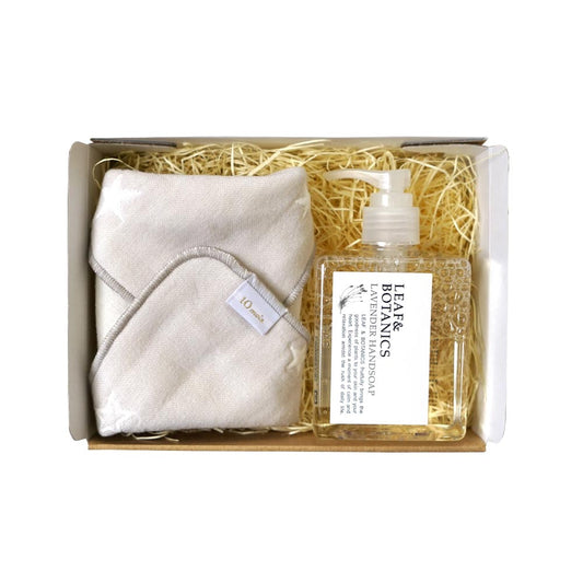 LEAF&BOTANICSギフトセット(ハンカチ&ハンドソープ:ラベンダー)●