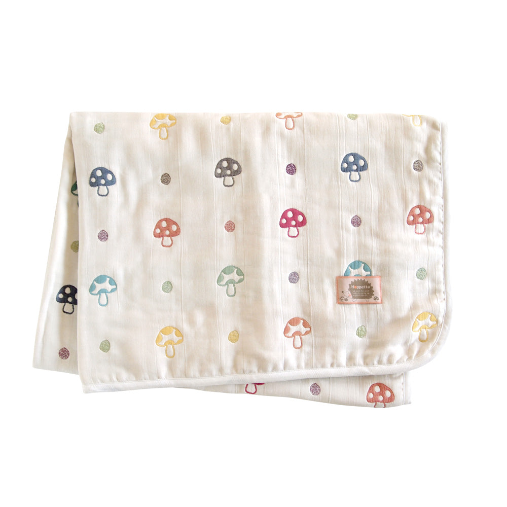 シャンピニオン ガーゼケット(大人サイズ) ふくふくガーゼ(6重ガーゼ) / 名入れ刺繍可