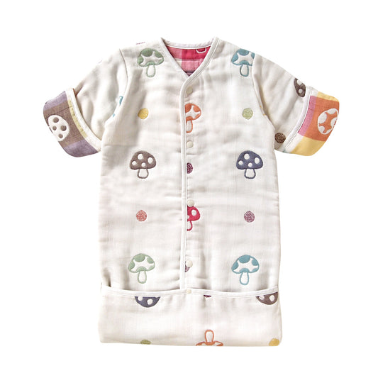 シャンピニオン おくるみスリーパー ふくふくガーゼ(6重ガーゼ) / 名入れ刺繍可