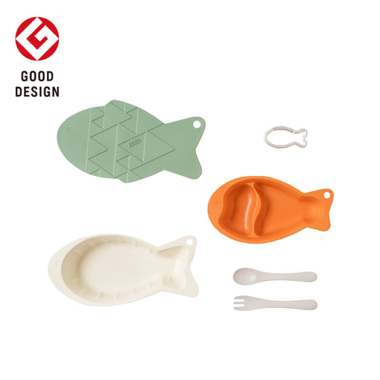 mamamanma(マママンマ) &go おさかなプレート ライトカーキ / 離乳食 食器