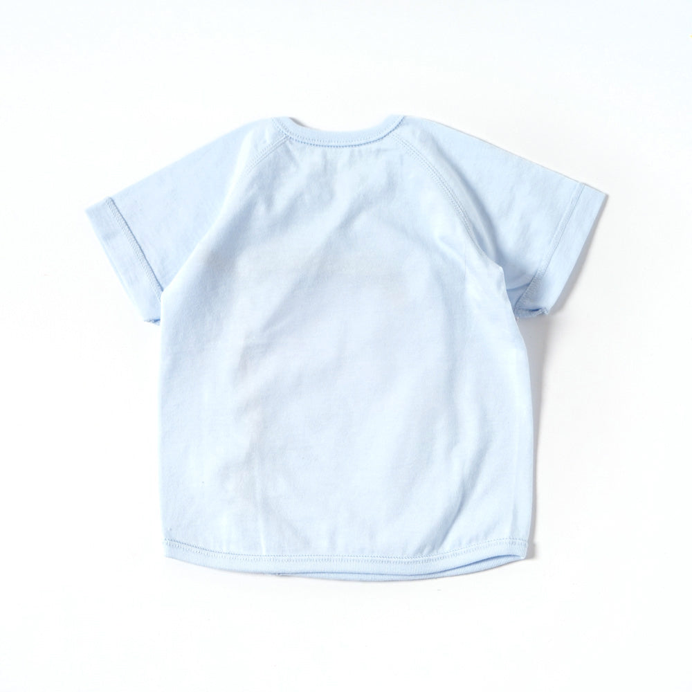 短肌着 星プリント ブルー 50-60cm