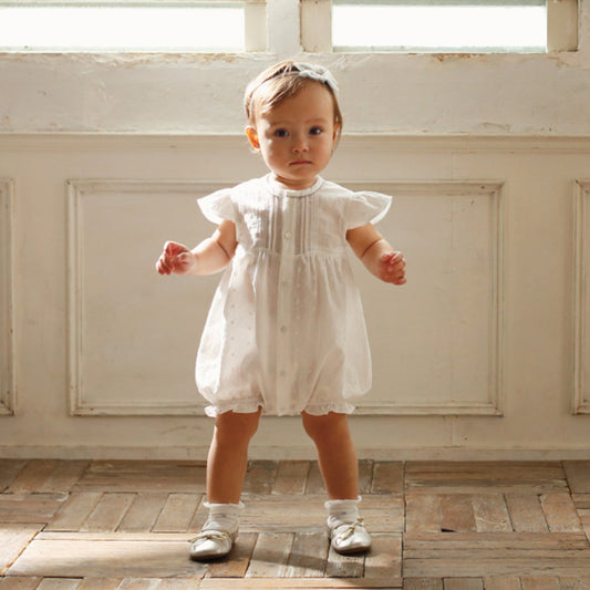 レースロンパース ホワイト 60cm・70cm・80cm
