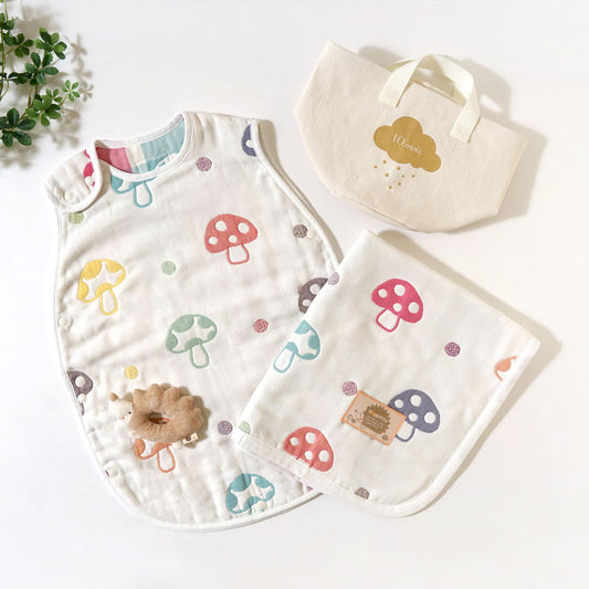 帆布BAGギフト シャンピニオンガーゼセット / 出産祝い / 名入れ刺繍可
