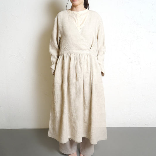 カシュクールコートワンピース ベージュ F