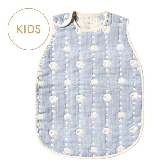 スカイブルー スリーパー トドラー・キッズサイズ ふくふくガーゼ(6重ガーゼ) / 名入れ刺繍可