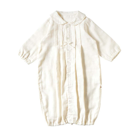 オーガニックコットン Wガーゼ丸衿2wayドレス キナリ 50-70cm / ツーウェイオール