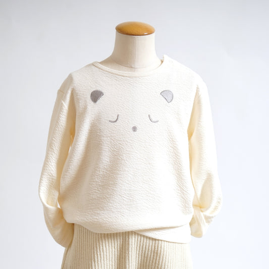 くまさん長袖Tシャツ クリーム 80cm・90cm・100cm