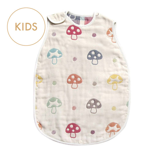 シャンピニオン スリーパー キッズサイズ ふくふくガーゼ(6重ガーゼ) / 名入れ刺繍可