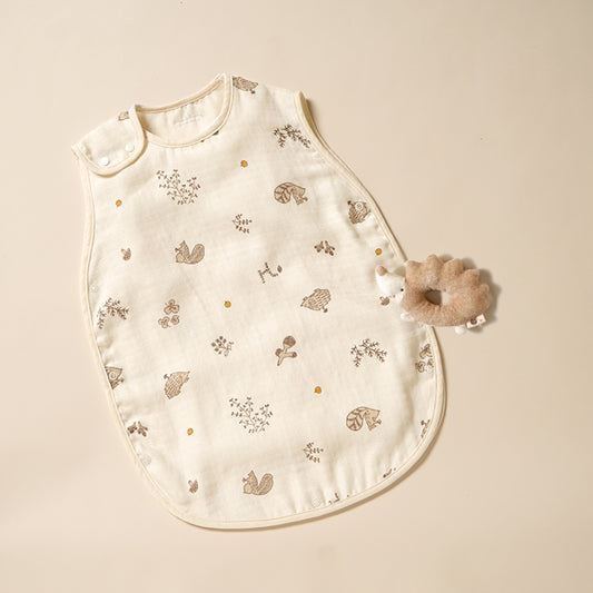 3重ガーゼスリーパー&がらがら ギフト2点セット minori/ 出産祝い / 名入れ刺繍可