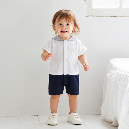 セーラー配色 ロンパース ホワイト 70・80cm / ベビー服