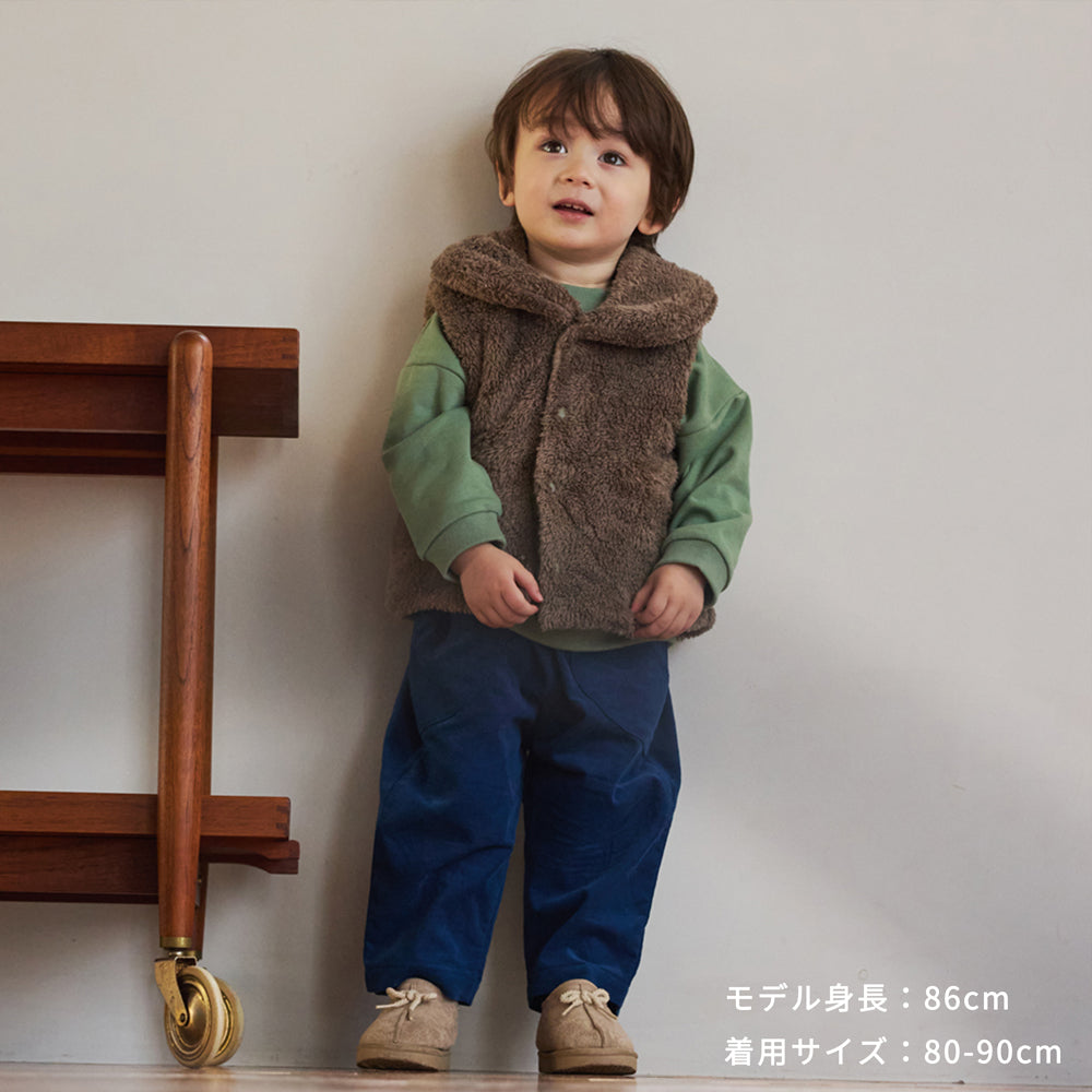 リバーシブルぽこぽこベスト カーキ 70-90cm・90-110cm