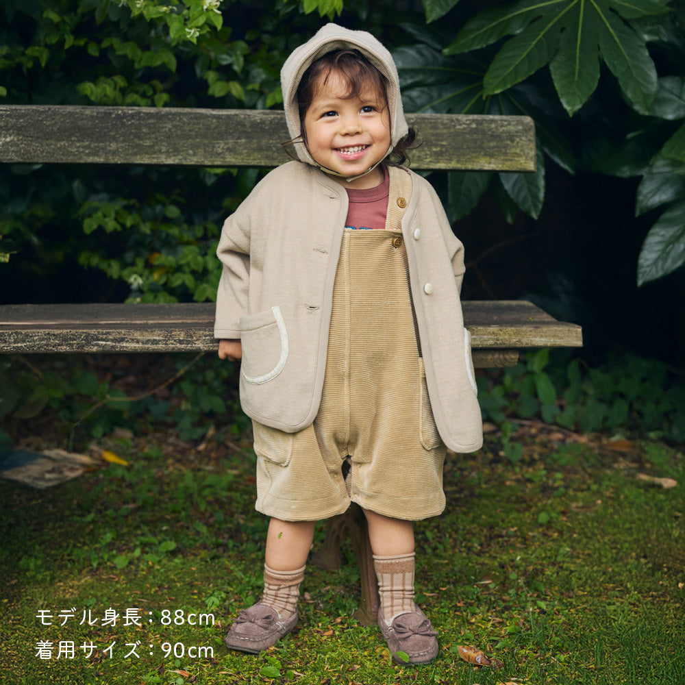 ハーフサロペットパンツ ベージュ 70-80・80-90・90-100cm