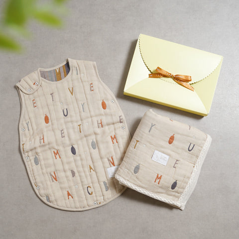 コットンウール ギフトセット スリーパー&ガーゼケット