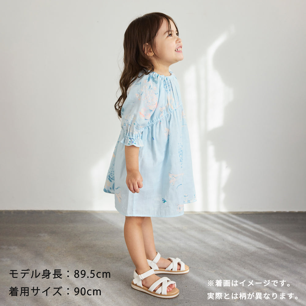 サックワンピース ブルー 80・90・100・110cm