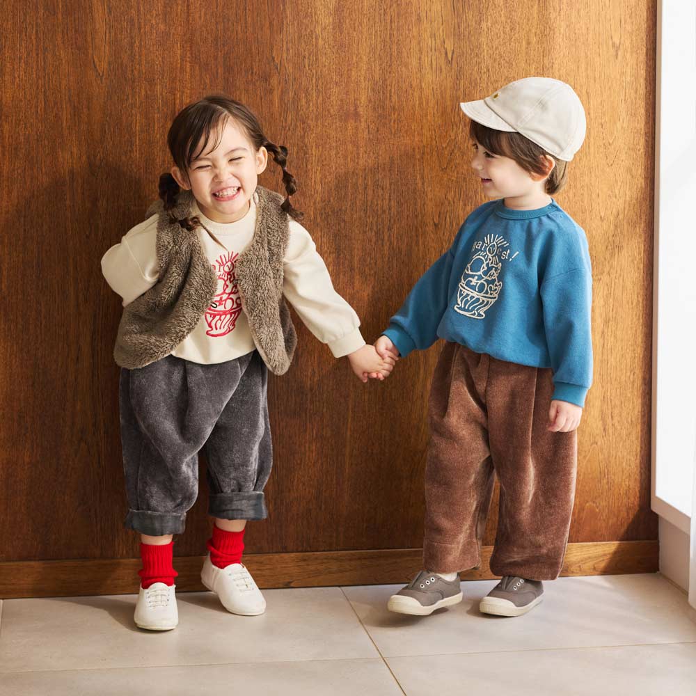 モールヤーンコクーンパンツ チャコール 80・90・100・110cm