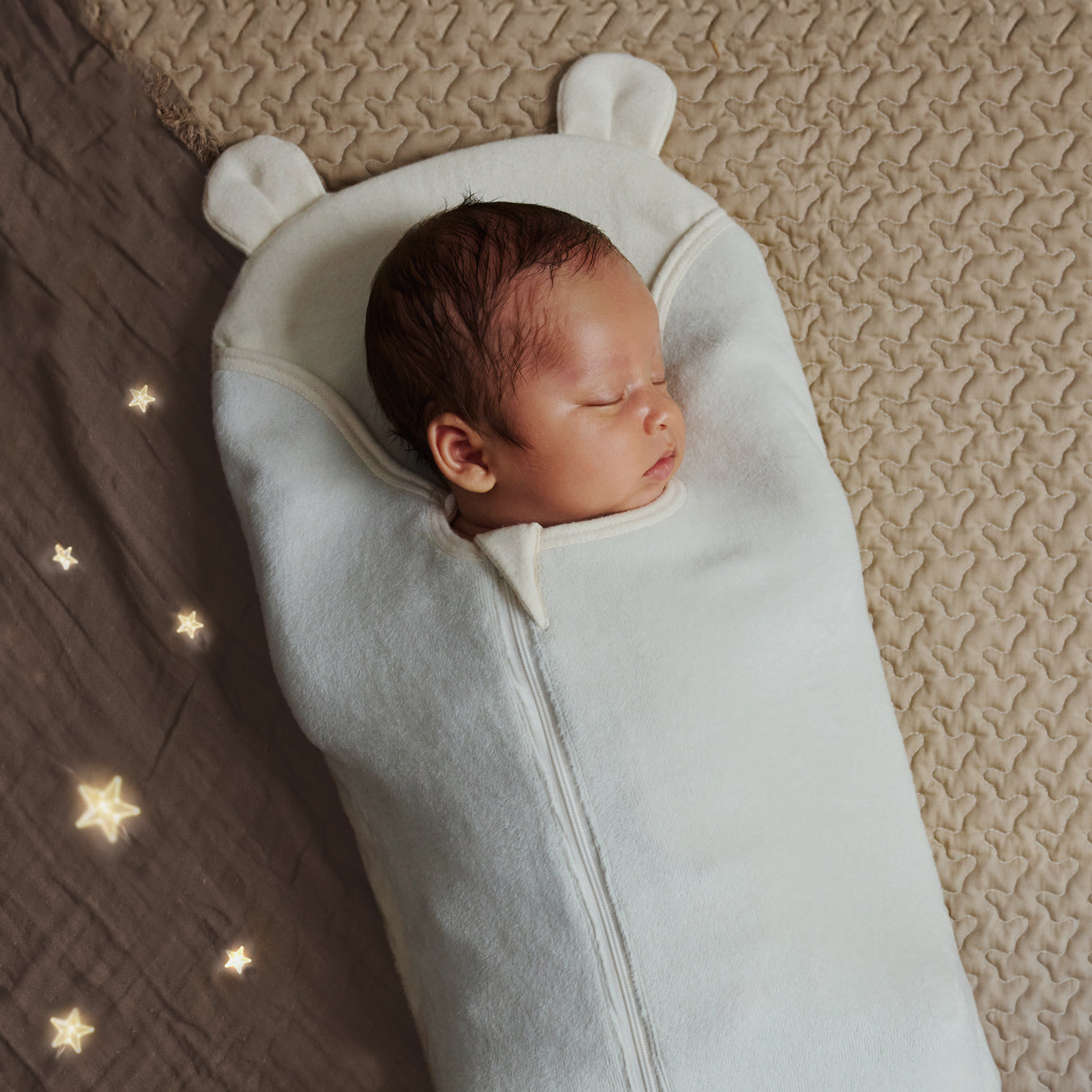 【12/15頃再入荷予定】たまごマットおくるみ sleep 起毛ベロア アイボリー