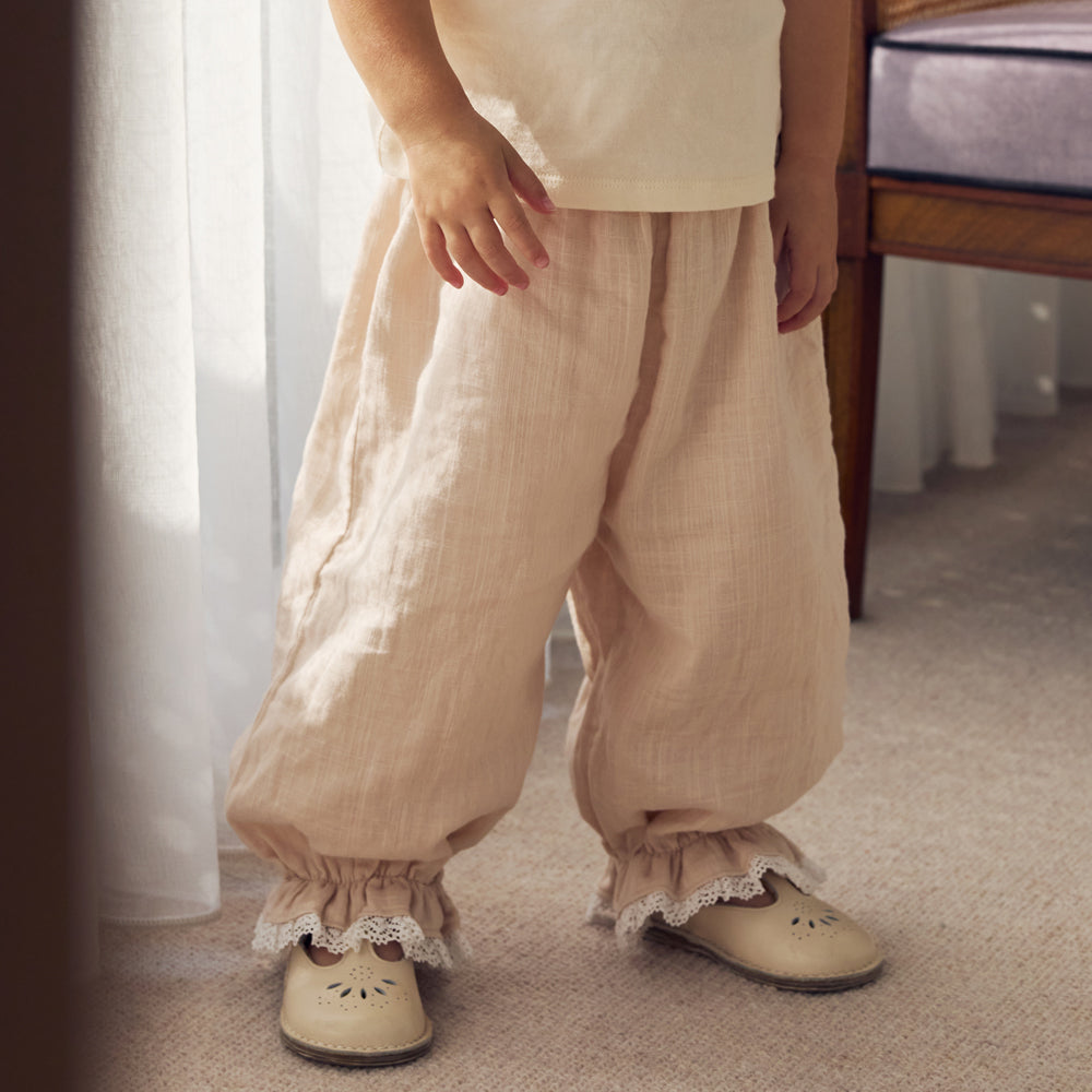 WガーゼLaceパンツ ピンクベージュ 80・90・100・110cm