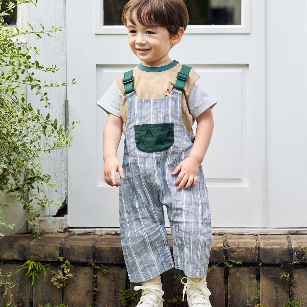 さんかくゴムサロペット グリーン 70-80cm・80-90・90-100cm