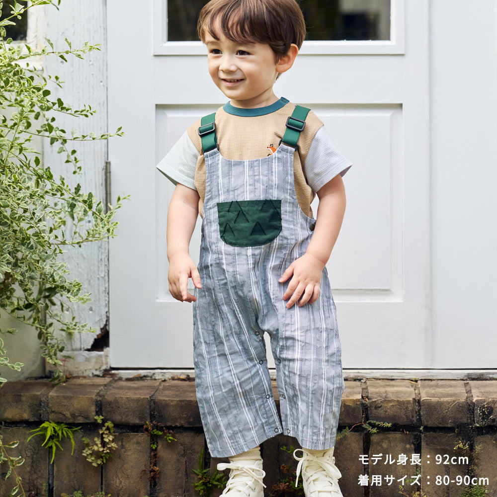 さんかくゴムサロペット グリーン 70-80cm・80-90・90-100cm