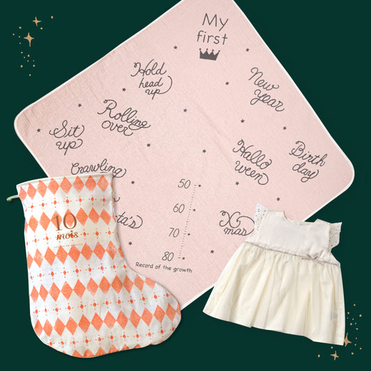 サンタのくつ下ギフトセット クリスマスフォトセット ピンク