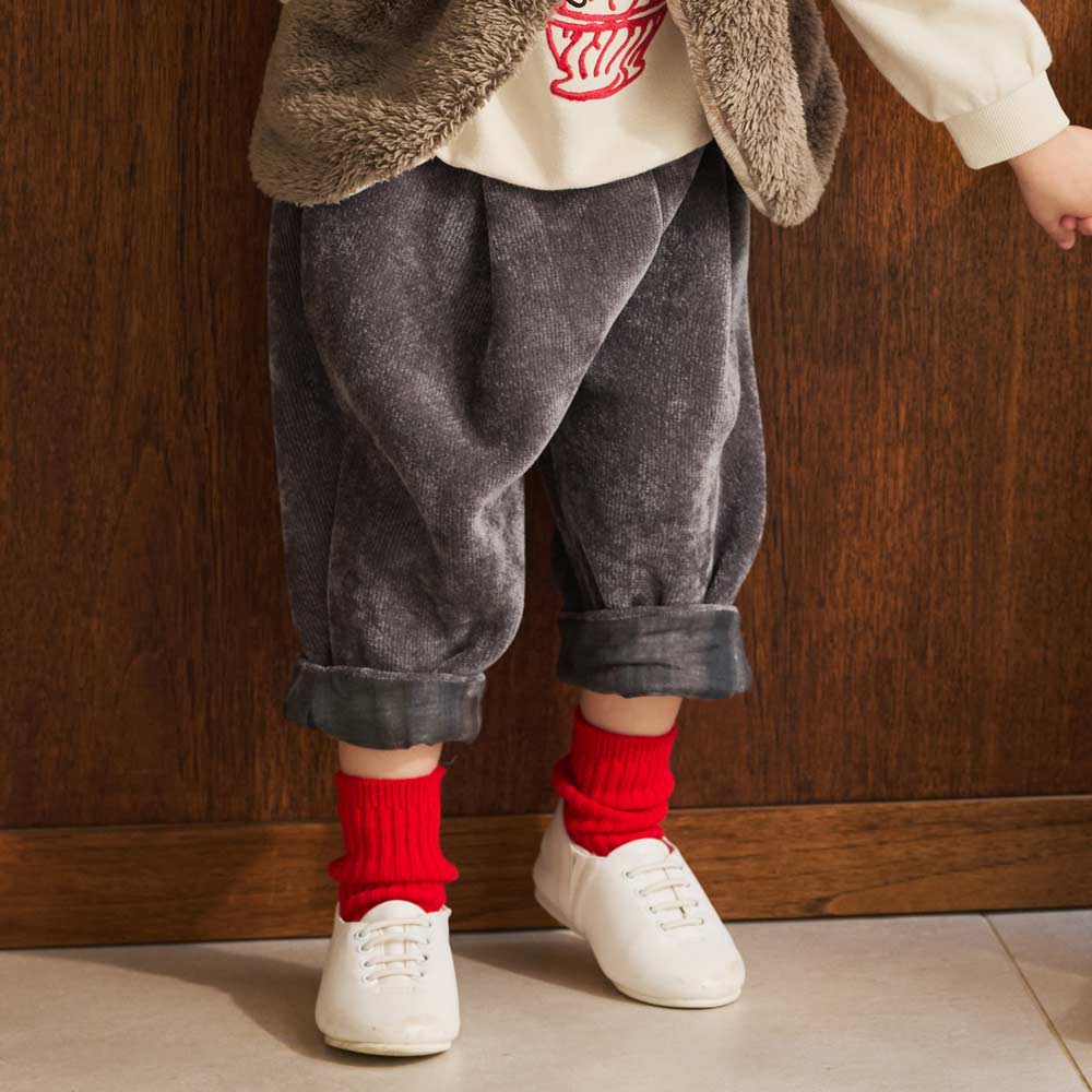 モールヤーンコクーンパンツ チャコール 80・90・100・110cm