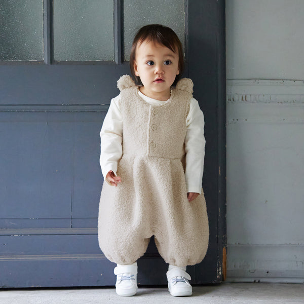 ボアくま耳サロペット アイボリー 70-80cm – 10mois 公式